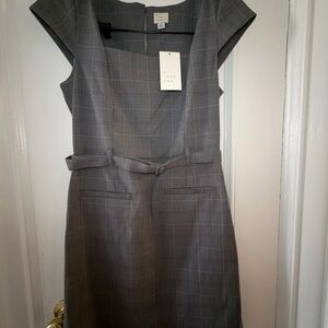 A New Day Charcoal Checkered Midi Dress